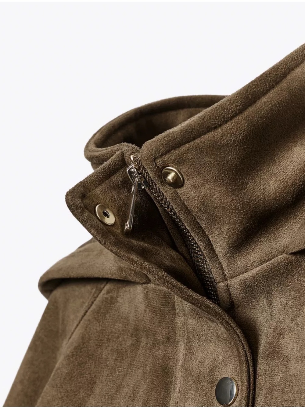 Zara NWT hooded faux suede jacket 8372/284 - Picture 3 of 11